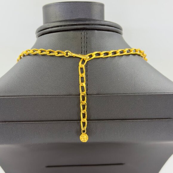 Vintage Multi Strand Festoon Gold Silver Chain Necklace Ornate Discs Hearts - Picture 7 of 14